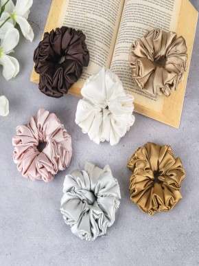 Satin Bliss Combo: Stylish Hair Scrunchies for a Glamorous Look | Atrube